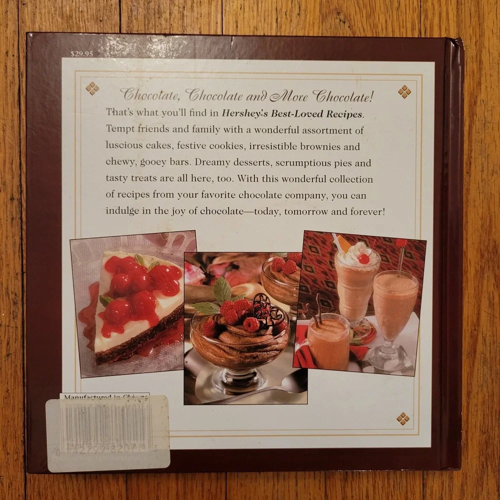 Hersheys Cookbook Best Loved Recipes Hardcover Gift Home Decor Staging Retro